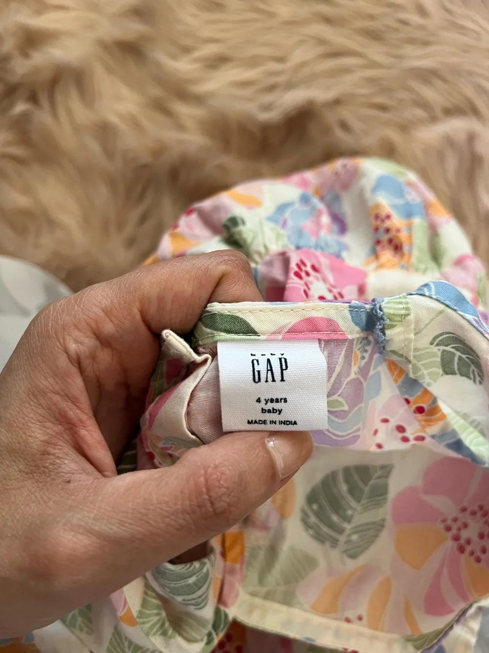 Baby GAP Pink Floral Smocked poplin Dress | Size 4T
